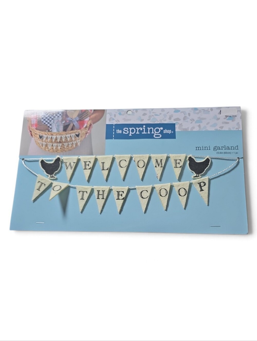 The Spring Shop Welcome To The Coop Chicken Mini Garland Farmhouse Decor Nwt